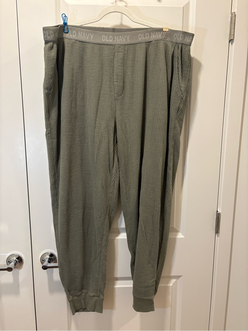 Old Navy Men's Olive Green Waffle Knit Jogger Sweatpants
